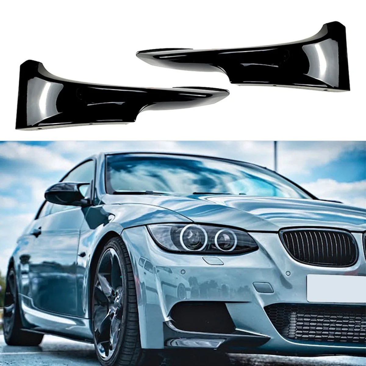

Для BMW 3 серии E92 E93 M-Tech 325I 328I Late Stage 2009-2013, передние Угловые разветвители, бампер, спойлер, черный