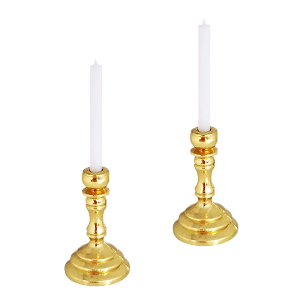

2Pcs Doll House Candlesticks Micro Landscape Decorations Kitchen Model Accessories