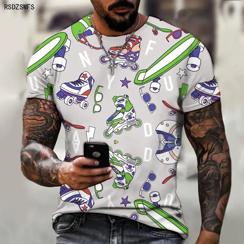 

Hip-hop Funny Harajuku 3D Printed Short-sleeved Men's Summer 2021 New Men's and Women's Oversized T-shirt 5XL Street