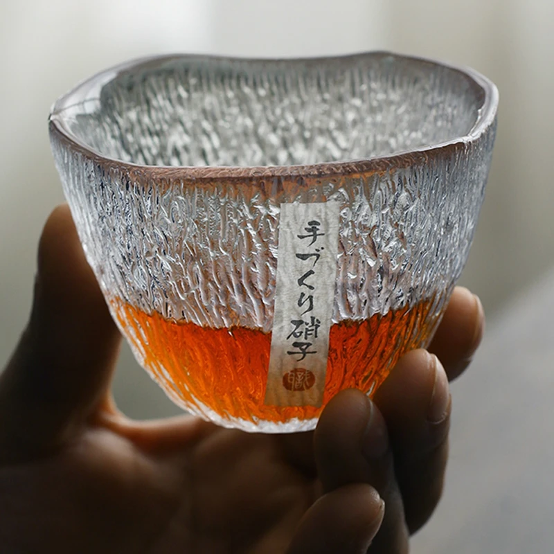 Japanese Hand Hammer Pattern Whiskey Glass Kung Fu Tea Cup Niche Liquor Whisky Crystal Wine Glass Cups Cognac Brandy Snifter NEW