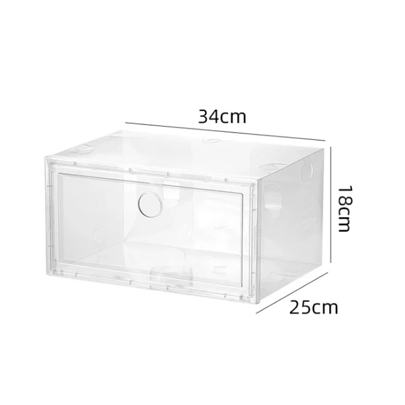 Foldable AJ Sneakers Box Stackable Shoes Case Set Plastic Thickened Transparent Collection Box Basketball Shoe Display Cabinet images - 6