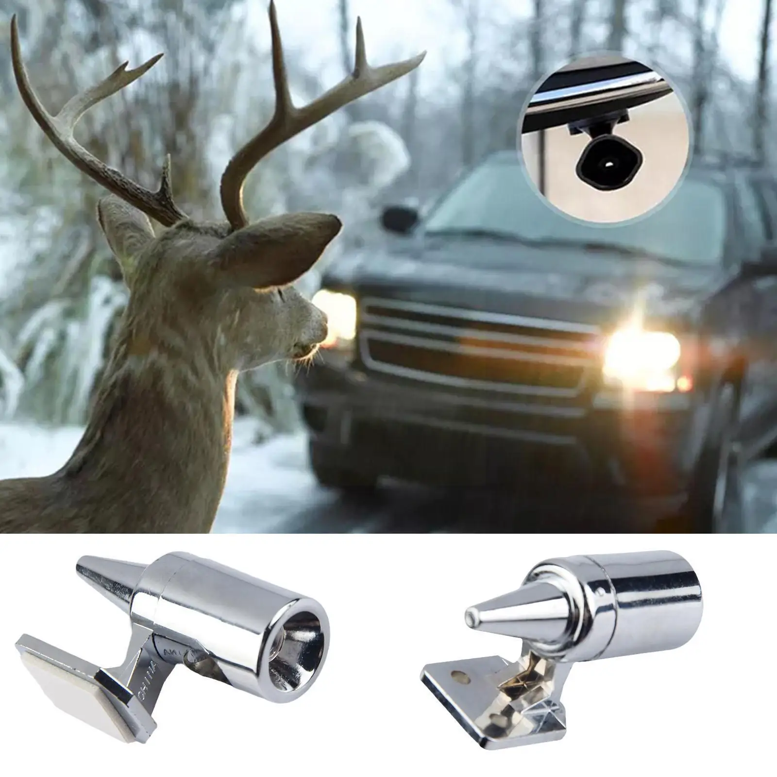 

1PC Detachable Animal Repeller Ultrasonic Deer Snake Safety Power Warning Sound Device Drive Whistle Alert Wildlife Wind Al J1E1
