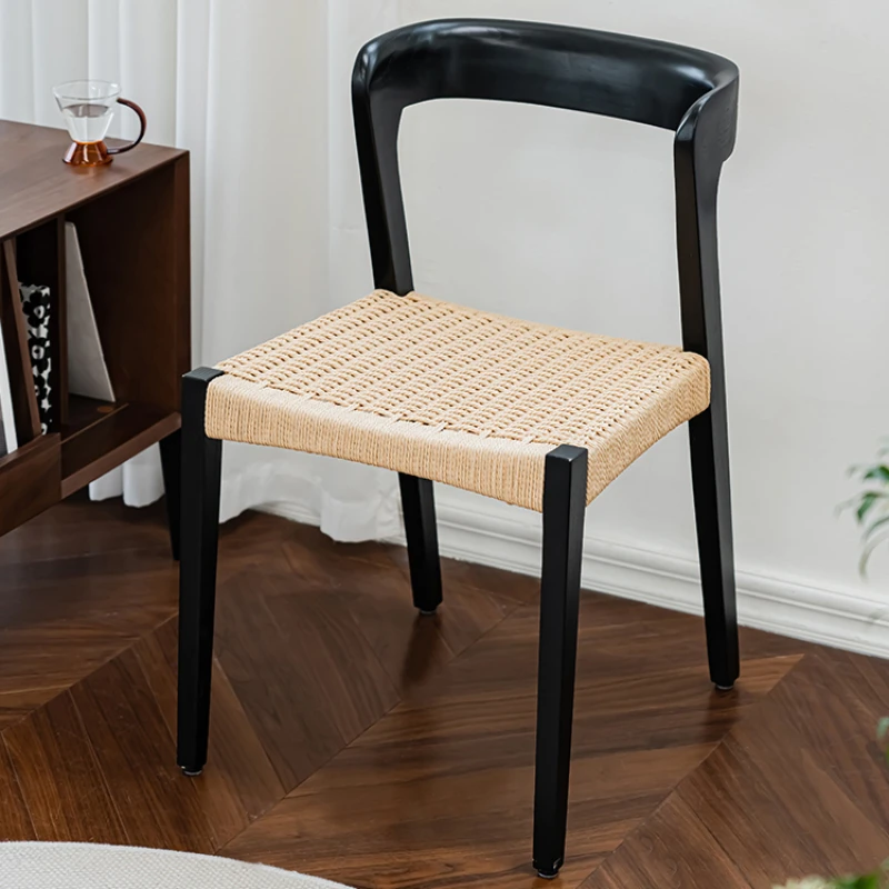 

Japanese Retro Dining Chair Modern Back Simple Bedroom Balcony Luxury Chair Creative Solid Wood Desk Stuhl Home Furniture WKDC