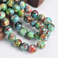 20pcs round 10mm colorful coated opaque glass loose crafts beads lot for jewelry making diy bracelet findings