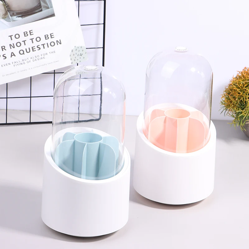 

Multifunction 360° Rotating Makeup Brush Storage Case Dust-Proof Eye Shadow Brush Bucket Dresser Rack Desktop Pen Holder Box