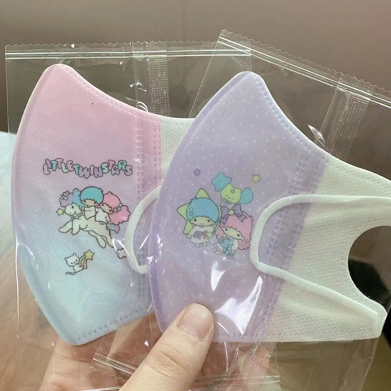 

Sanrio мультфильм двойная звезда Маска детская независимая одежда женская, 3d Трехмерная маска 3-слойная независимая упаковка