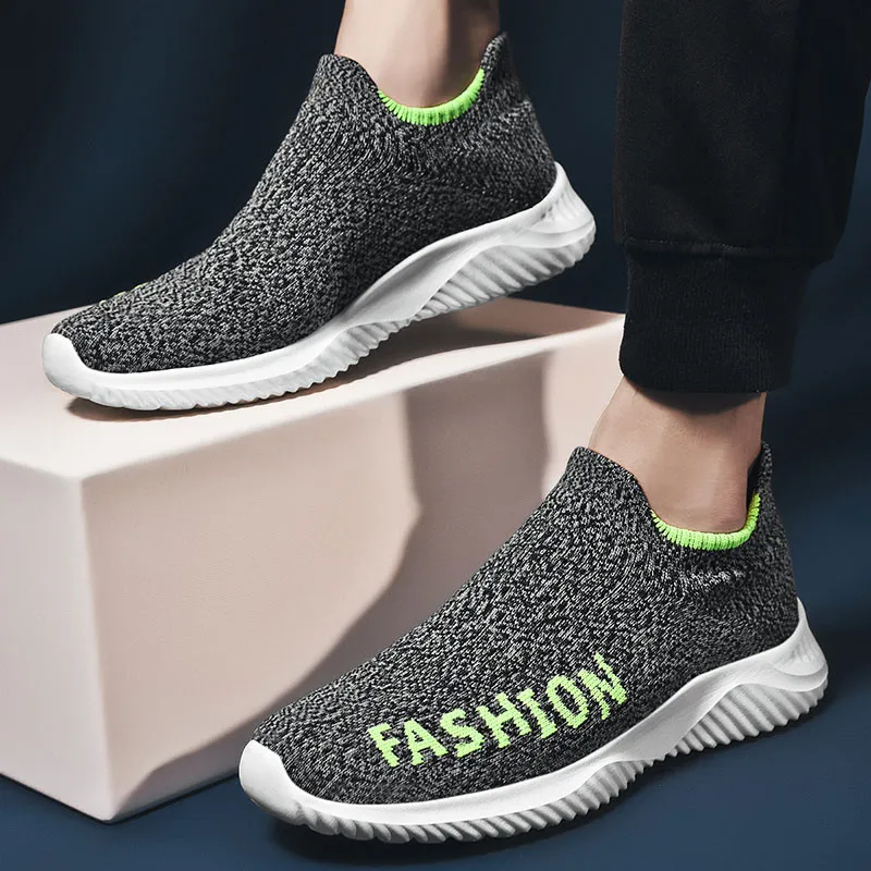 Spring Cheap Hot Sale Green Men's Sock Sneakers Mesh Chunky Running Shoes Men Comfortable Non-slip Sport Shoes Women Size 35-45