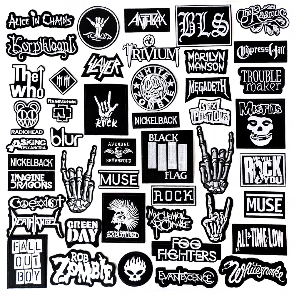 Черно-белые нашивки с вышивкой для футболки наклейки на джинсы | Дом и сад