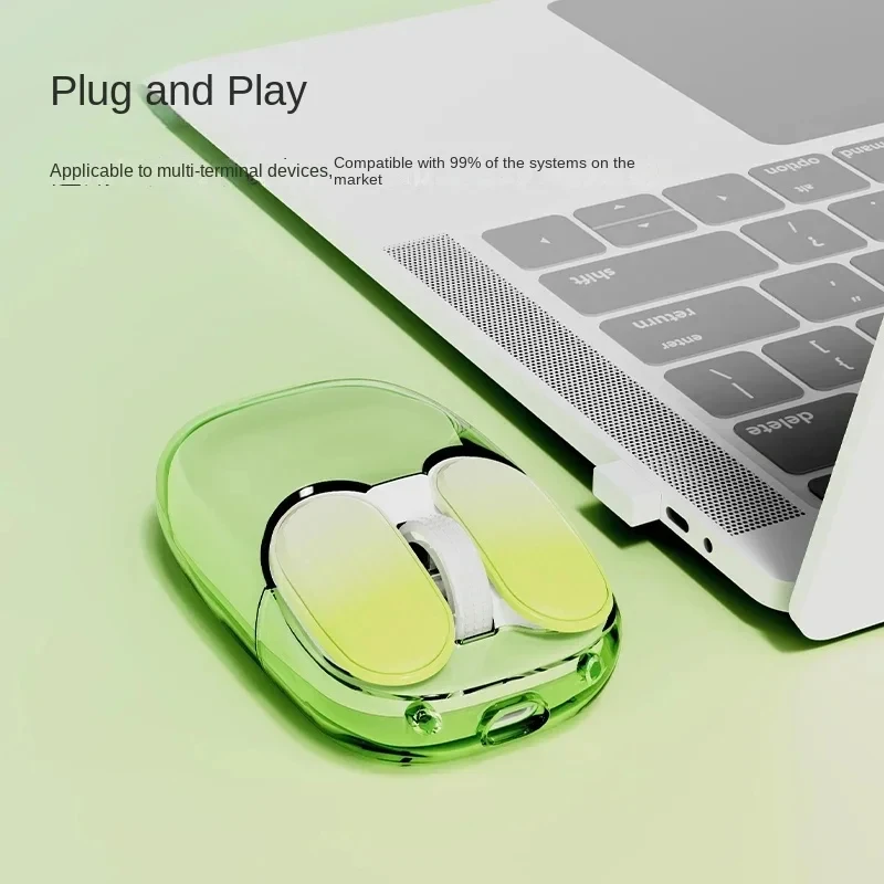 Беспроводная мышь I069 2 4 ГГц прозрачная Бриллиантовая перезаряжаемая 1600DPI RGB