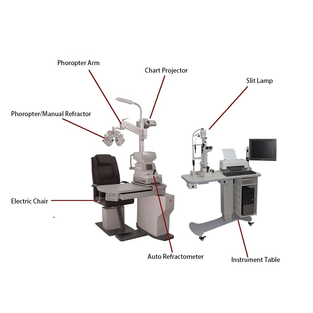 

Ophthalmology Refraction Unit and Ophthalmic Equipment Instrument Table and Slit Lamp and Auto Refractometer and Phoropter