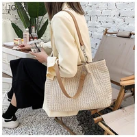 jozy large capacity shoulder bags for women 2022 new fashion woven straw tote underarm bag luxury designer popular beach simple