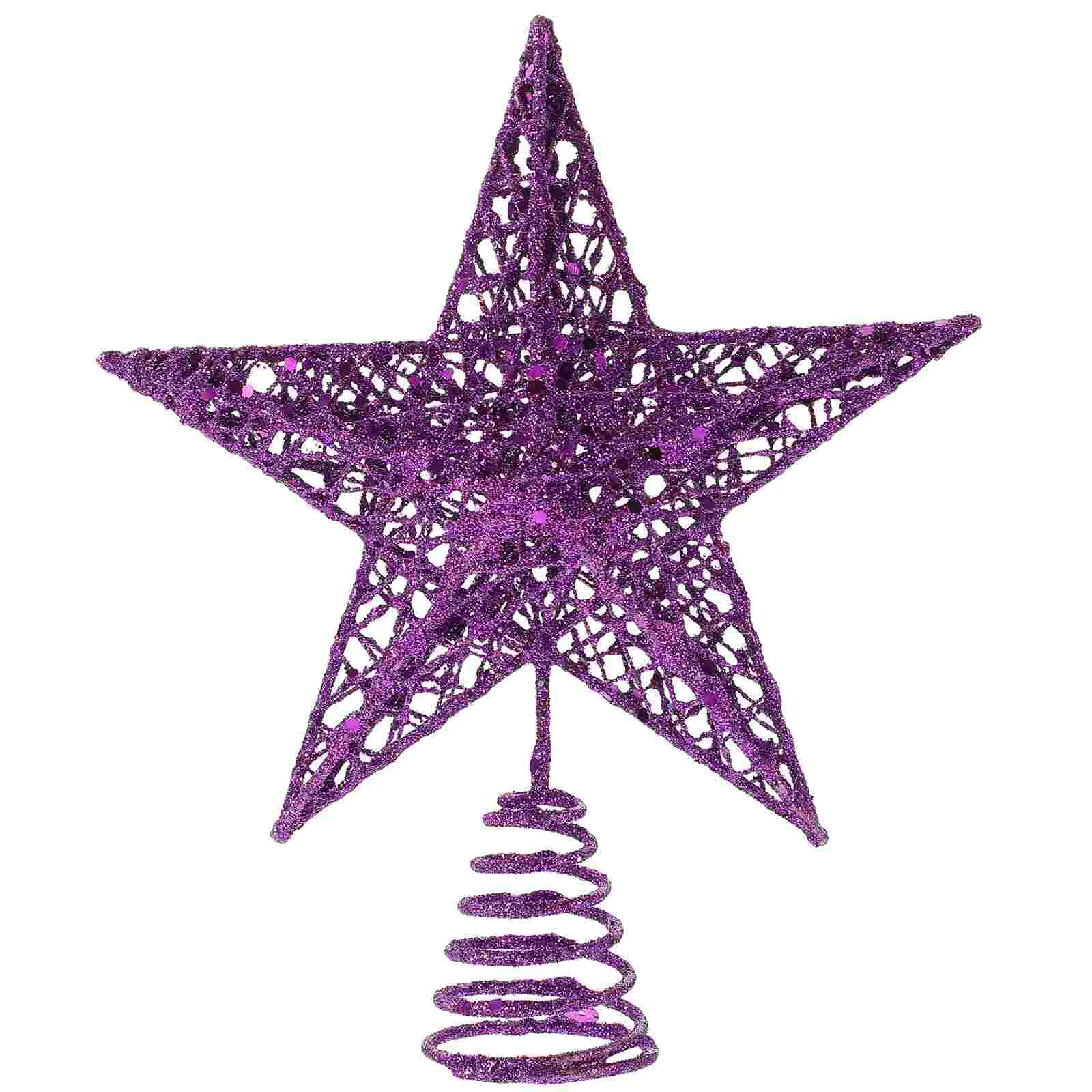 

Christmas Tree Topper Star Glittered Iron Art Hollow Treetop Ornament Merry Christmas Decorations Xmas Tree Home Navidad