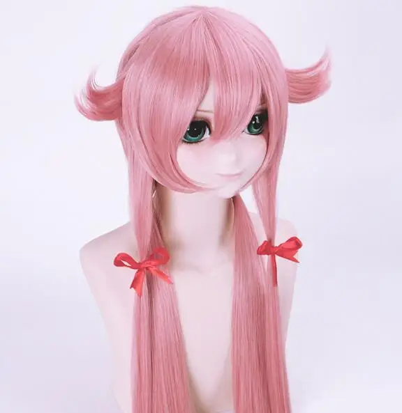 Парик для косплея Mirai Nikki Gasai Yuno 100 см розовый термостойкий