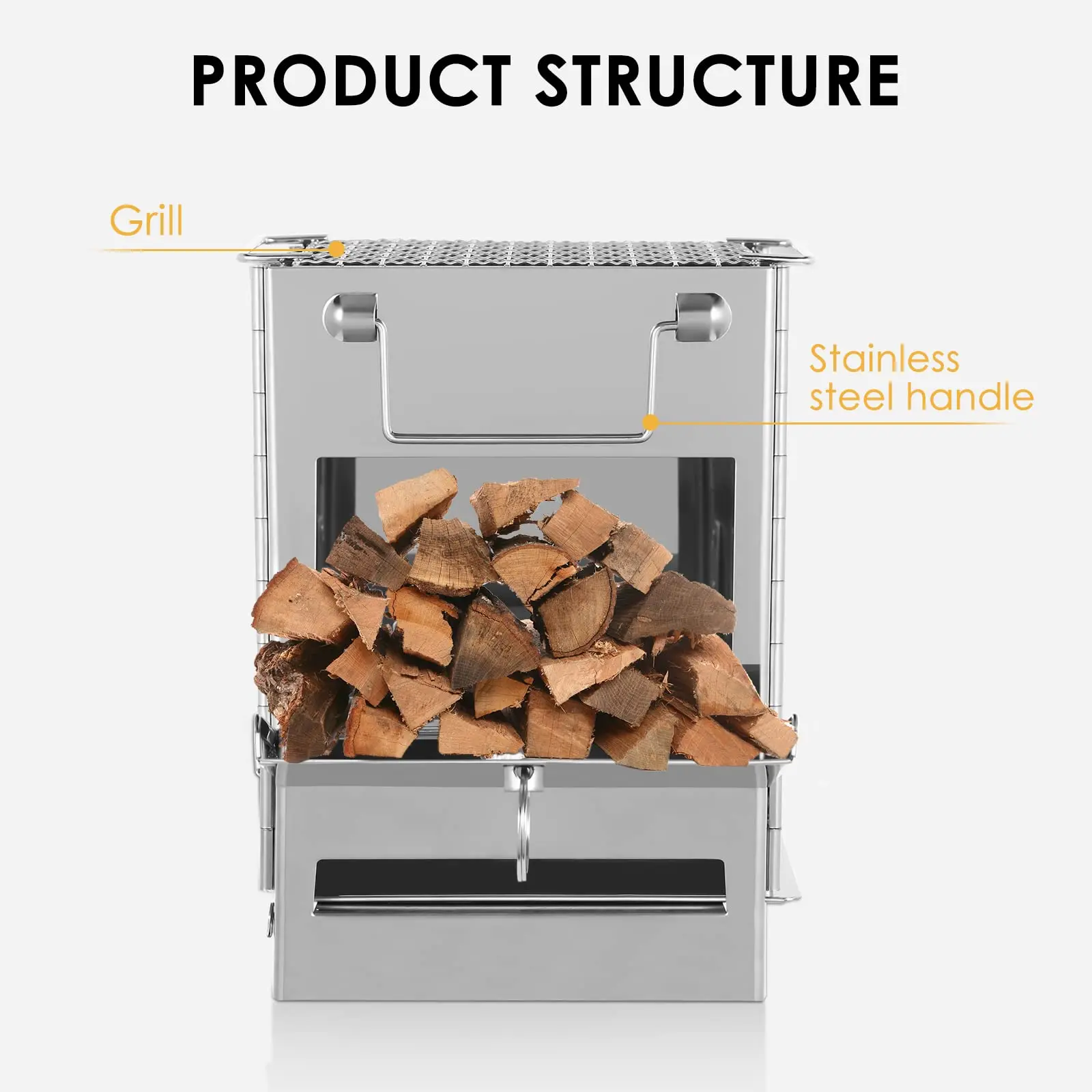 Фабричная Портативная Складная древесная пеллетная печь для кемпинга без дыма