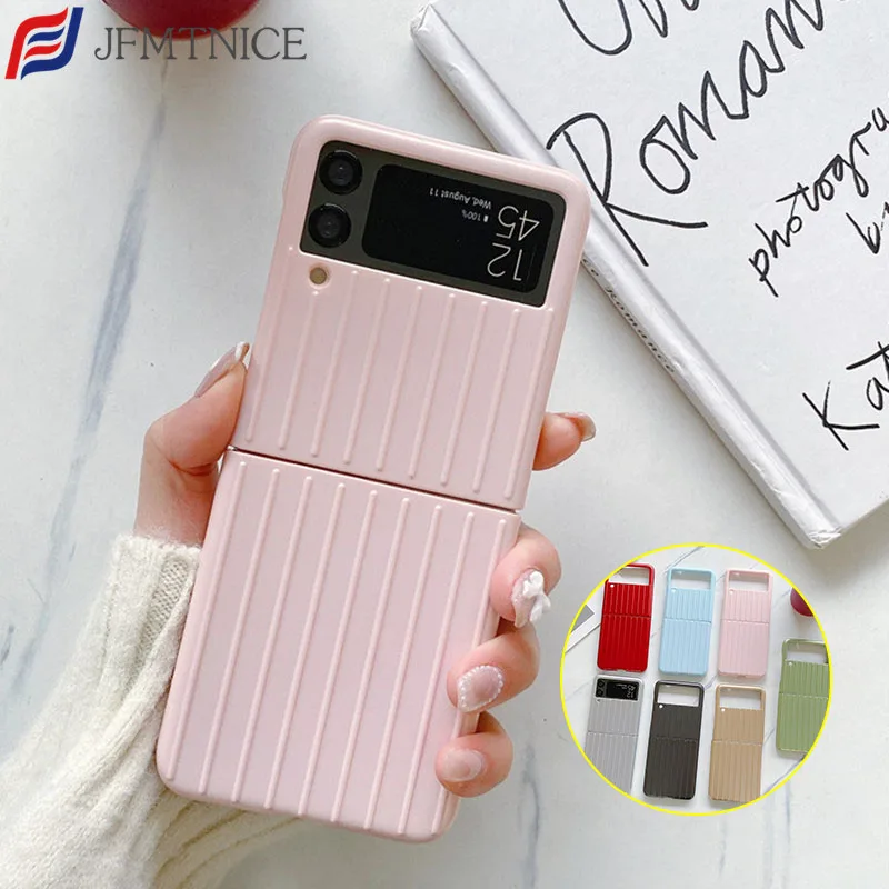 For Samsung Galaxy Z Flip 3 5G Phone Case Suitcase Design wi