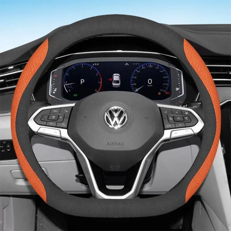 Кожаный чехол на руль автомобиля для Volkswagen VW T-Cross Amarok Klassen T7 Atlas Tiguan 2025 2024 2023-2015