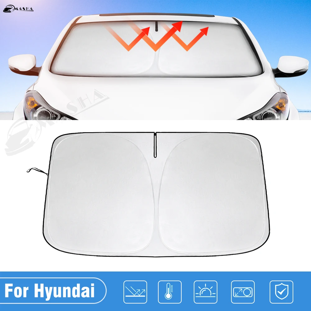 

Car Windshield Sun Shade Covers For Hyundai Elantra 2017-2022 2023 Visors Auto Front Window Sunshade Parasol Coche Accessories