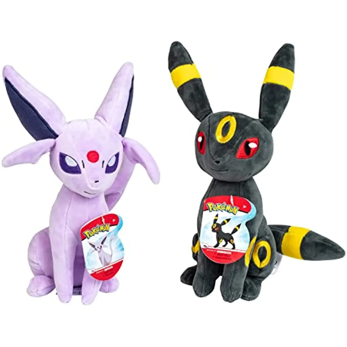 

Pokemon 8" Espeon and Umbreon Plush Stuffed Animal Toys, 2-Pack - Eevee Evolution - Officially Licensed - Gift for Kids