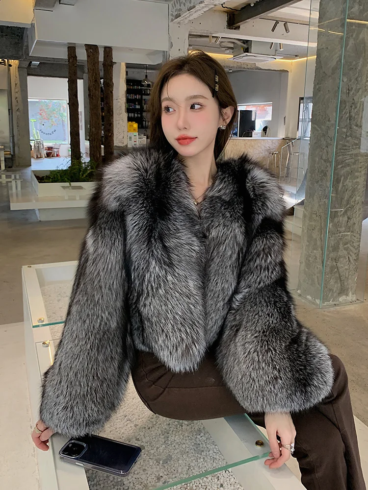 Fangtai 2023 Fashion Natural Real Fox Fur Coat Women Outwear FemaleVest Coats Winter Warm Luxury Clothing Free Shipping Jackets