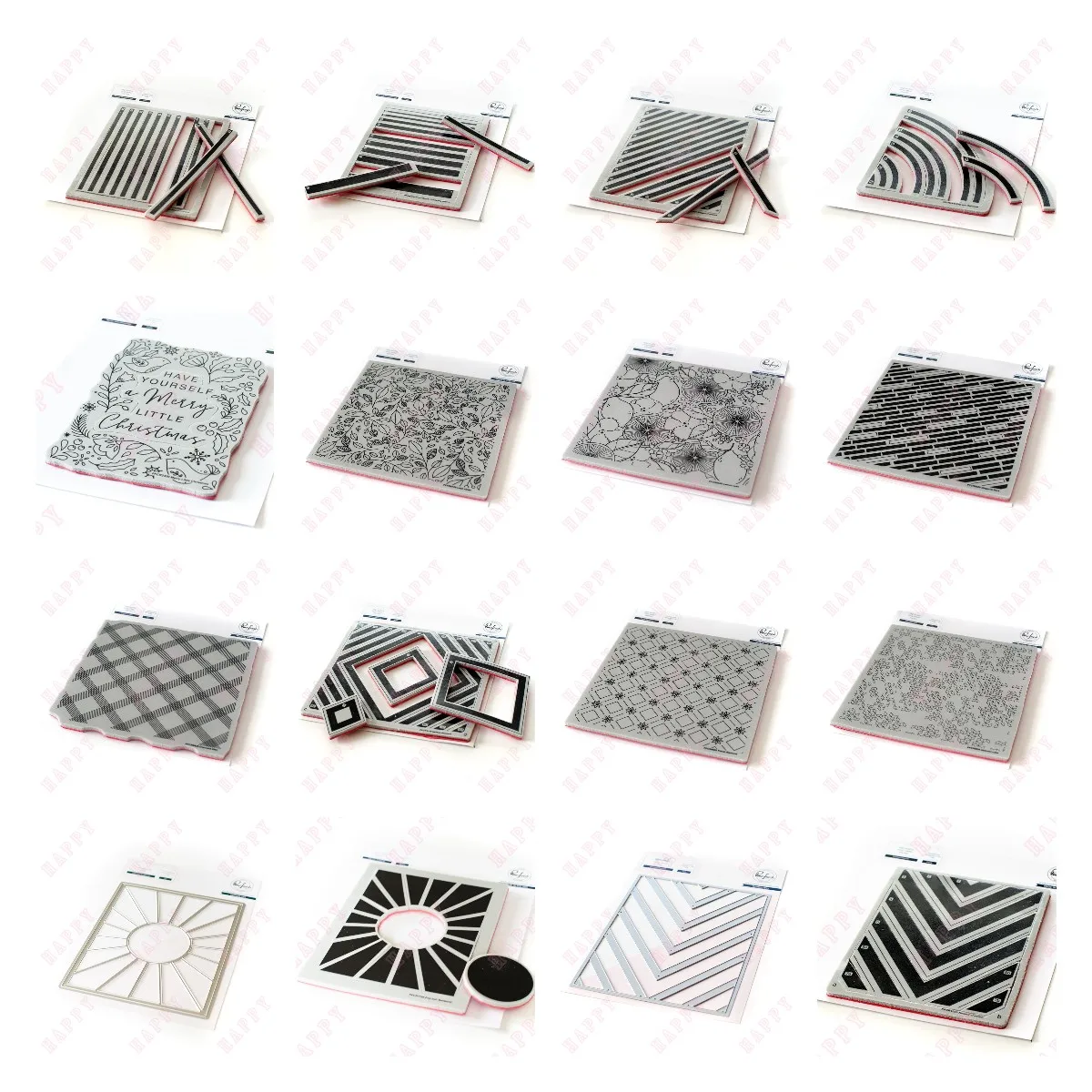 

2022 Sunburst Merry Little Christmas Gradiating Rainbow Diagonal Stripes Die Cuts Silicone Stamps Diy Paper Cards Embossing Mold