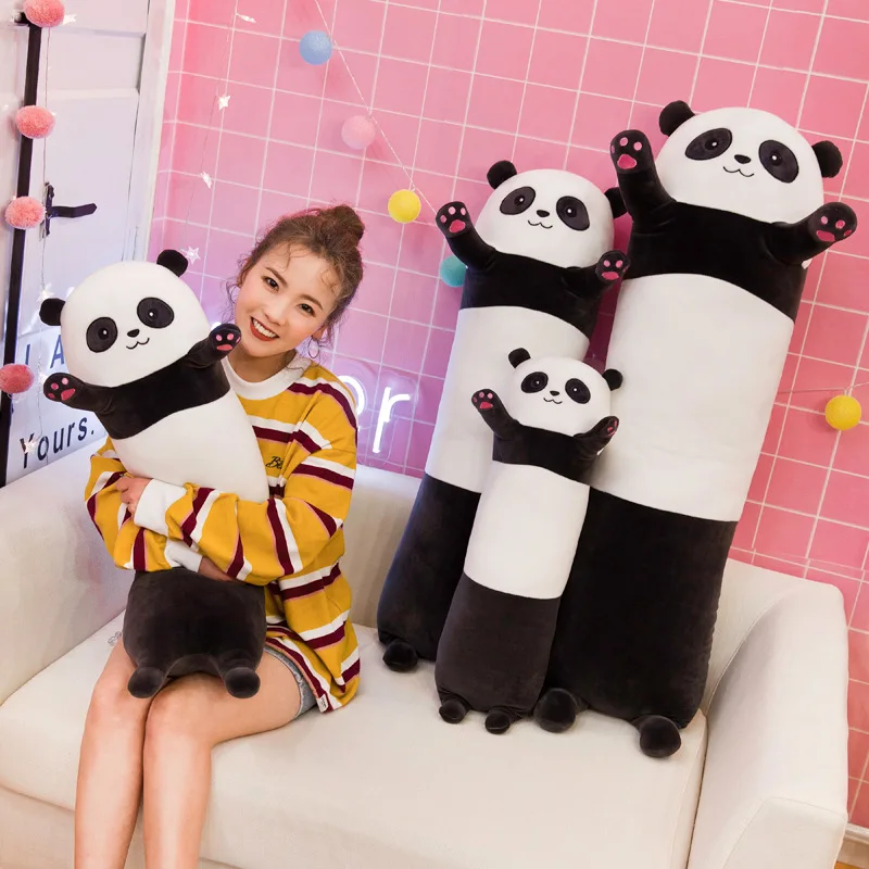 

70cm panda pillow long pillow bear doll plush toy doll cute girl bed to sleep with you lazy people super soft