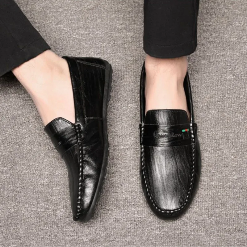 Мужская кожаная повседневная обувь весенне-осенние дышащие сабо с резиновой