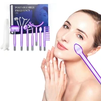 7 in 1 high frequency facial machine electrotherapy wand glass tube machine spot acne remover beauty tool face cleaning
