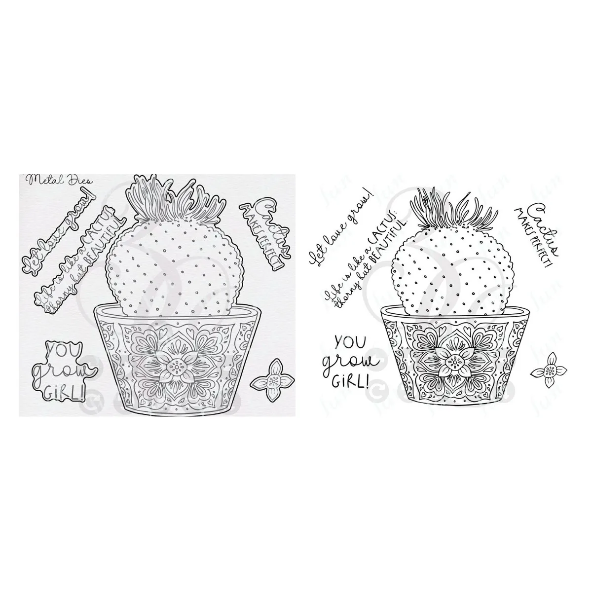 

Grow Girl Sentiment Clear Stamps and Cutting Dies Diy Scrapbooking Craft Embossing Greeting Card Photo Album Gift Decoration