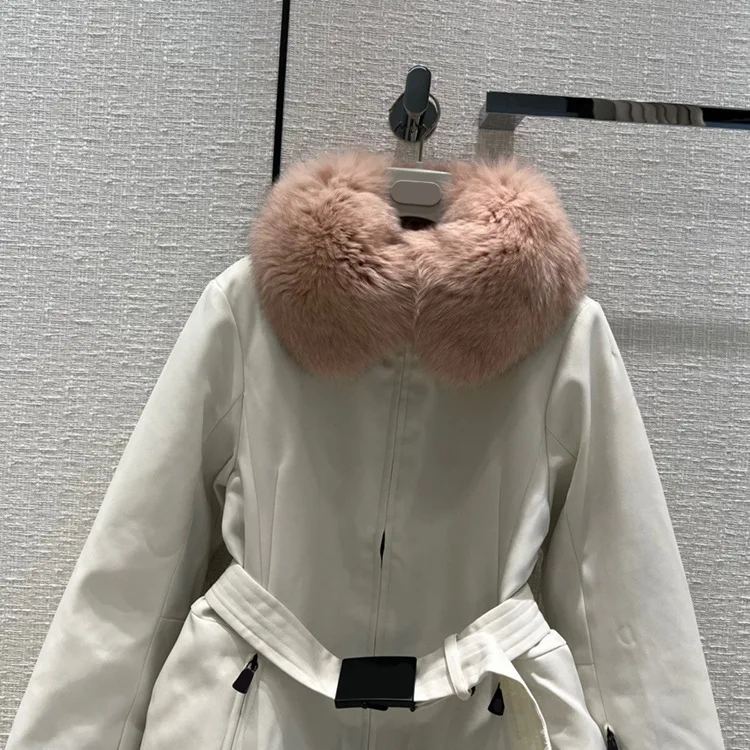 

Высококачественная Женская одежда, пуховик, пальто, Осень-зима 2022, спортивный стиль, уличная Лыжная пуховая куртка со съемным меховым ворот...