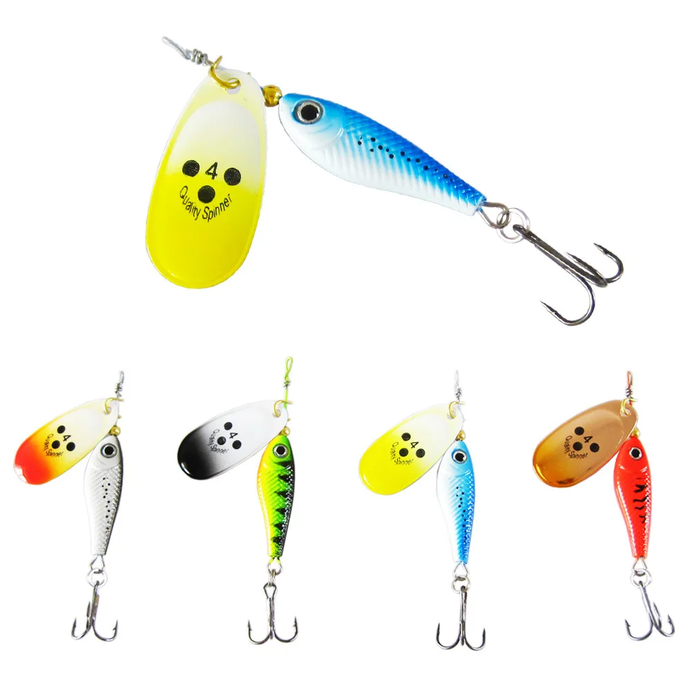 

4 Colors Spinner Fishing Lures Wobblers CrankBaits Jig Metal Sequin Trout Spoon With Hooks for Carp Fishing Pesca