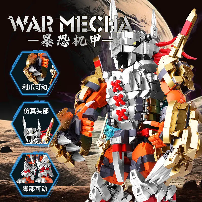 

Compatible with LEGO Brick Toys MOC Classic Digimon Battle Tyrannosaurus Beasts, Dark Mechs Build-up Molds Ornaments