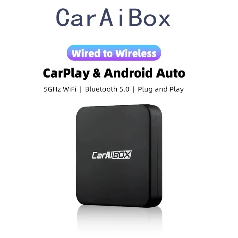 CarAiBox Wireless CarPlay Dongle 2in1 Android Auto Adapter Box Plug and Play для автомобильного радио с проводным