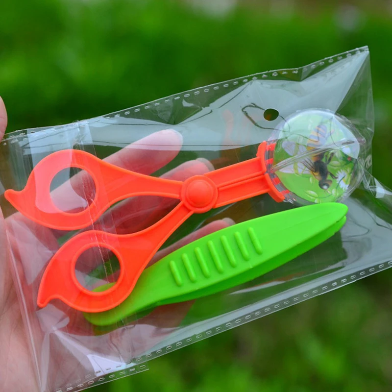 

New Children School Plant Insect Biology Study Tool Set Plastic Scissor Clamp Tweezers Cute Nature Exploration Toy Kit For Kids