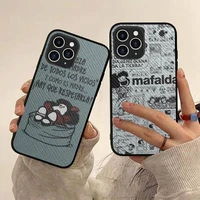 hot mafalda phone case hard leather case for iphone 11 12 13 mini pro max 8 7 plus se 2020 x xr xs coque