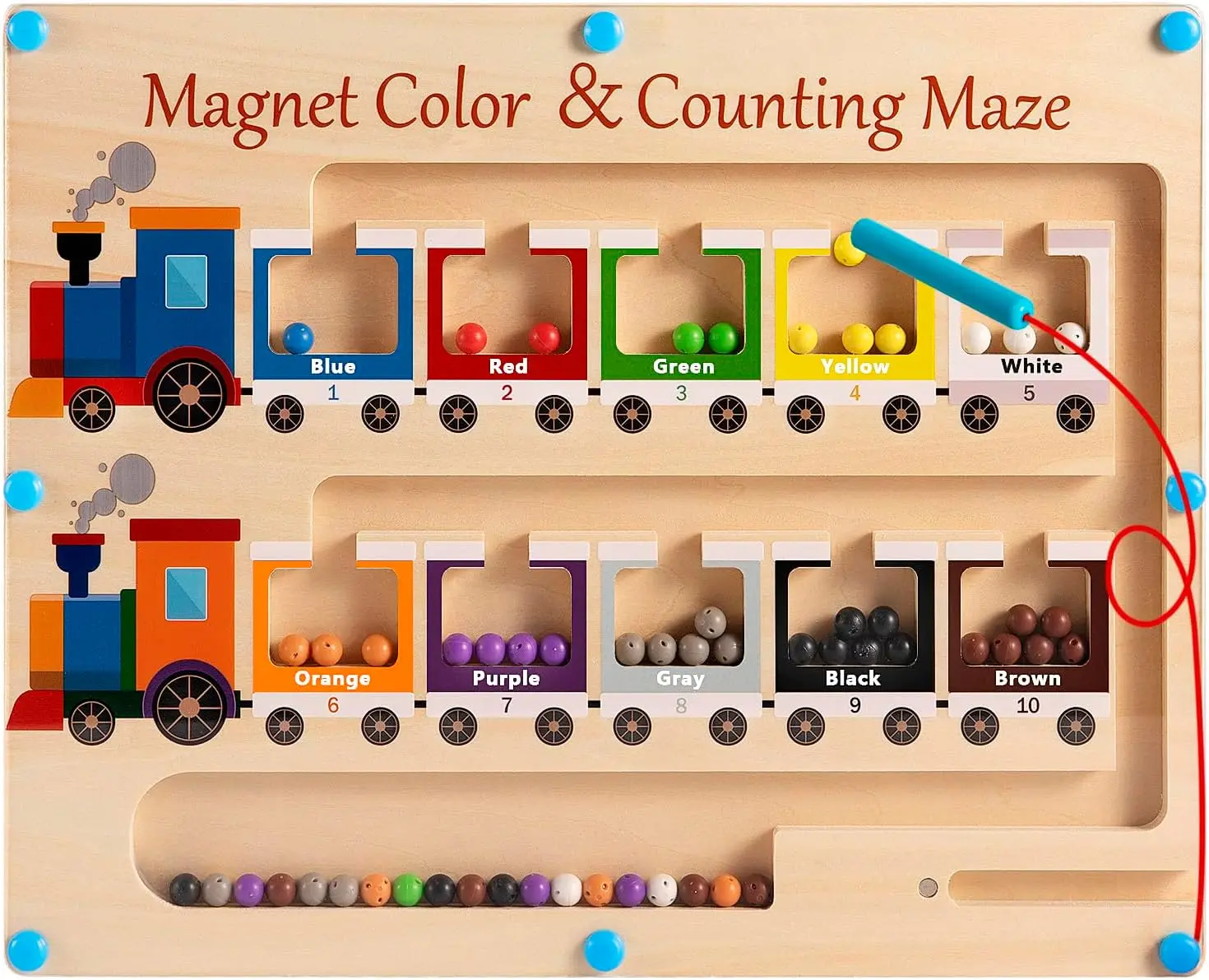 

Magnetic Color and Number Maze Montessori Toys for Kids Fine Motor Skills Preschool Learning Activities Travel Toys for Toddlers