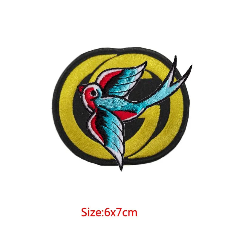 1 шт. красивые патчи с цветами Ласточка вышитые аппликации помощью утюга для