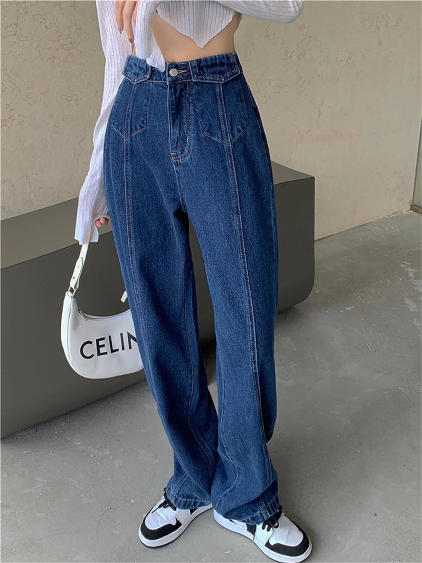 

HziriP Chic Wide-Legged Jeans Women Spring Fashion Loose 2023 New Office Lady High Waist Casual OL Mujer Denim Jeanswear Pants