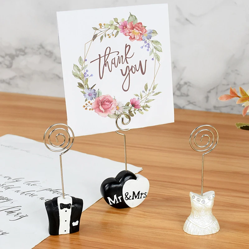 

Wedding Table Number Stand Bride & Groom Photo Clip Name Place Card Holder For Wedding Engagement Party Decor Home Message Clips
