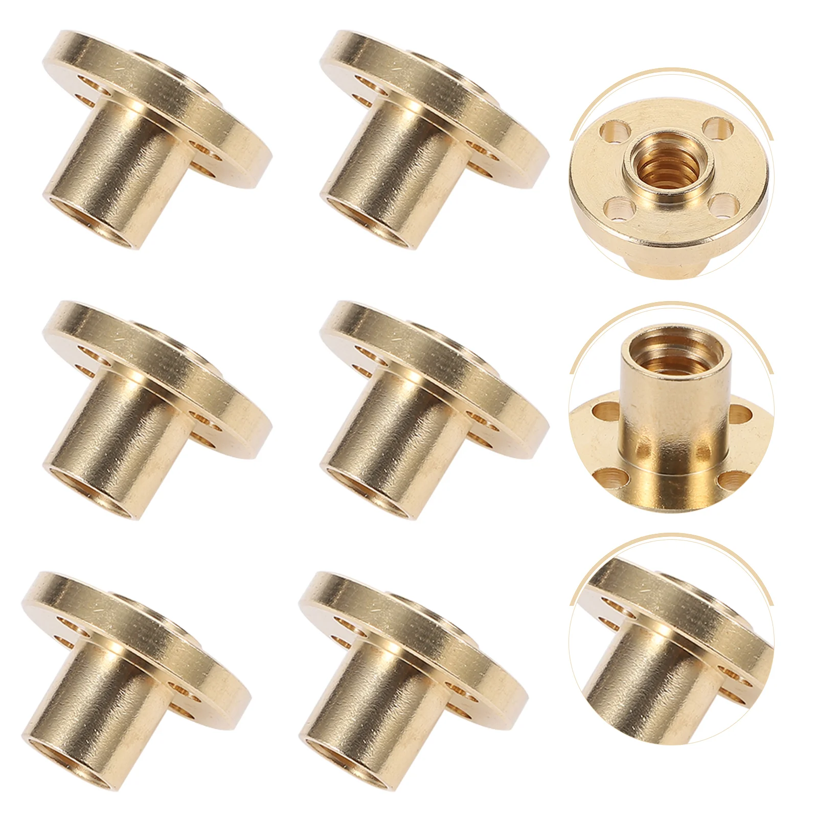 

6pcs T8 Nut Copper Parts Accessories T8 Nut for 3D Replacement