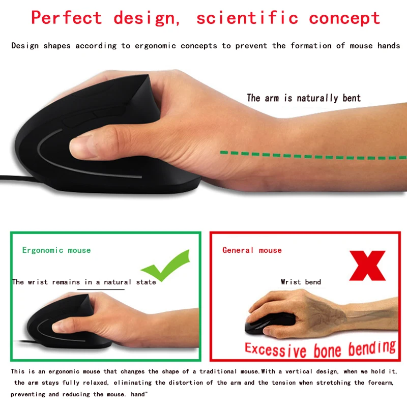 vertical wireless mouse rechargeable mouse ergonomic mouse gaming muse 2 4g optical mause for pc laptop notebook computer free global shipping