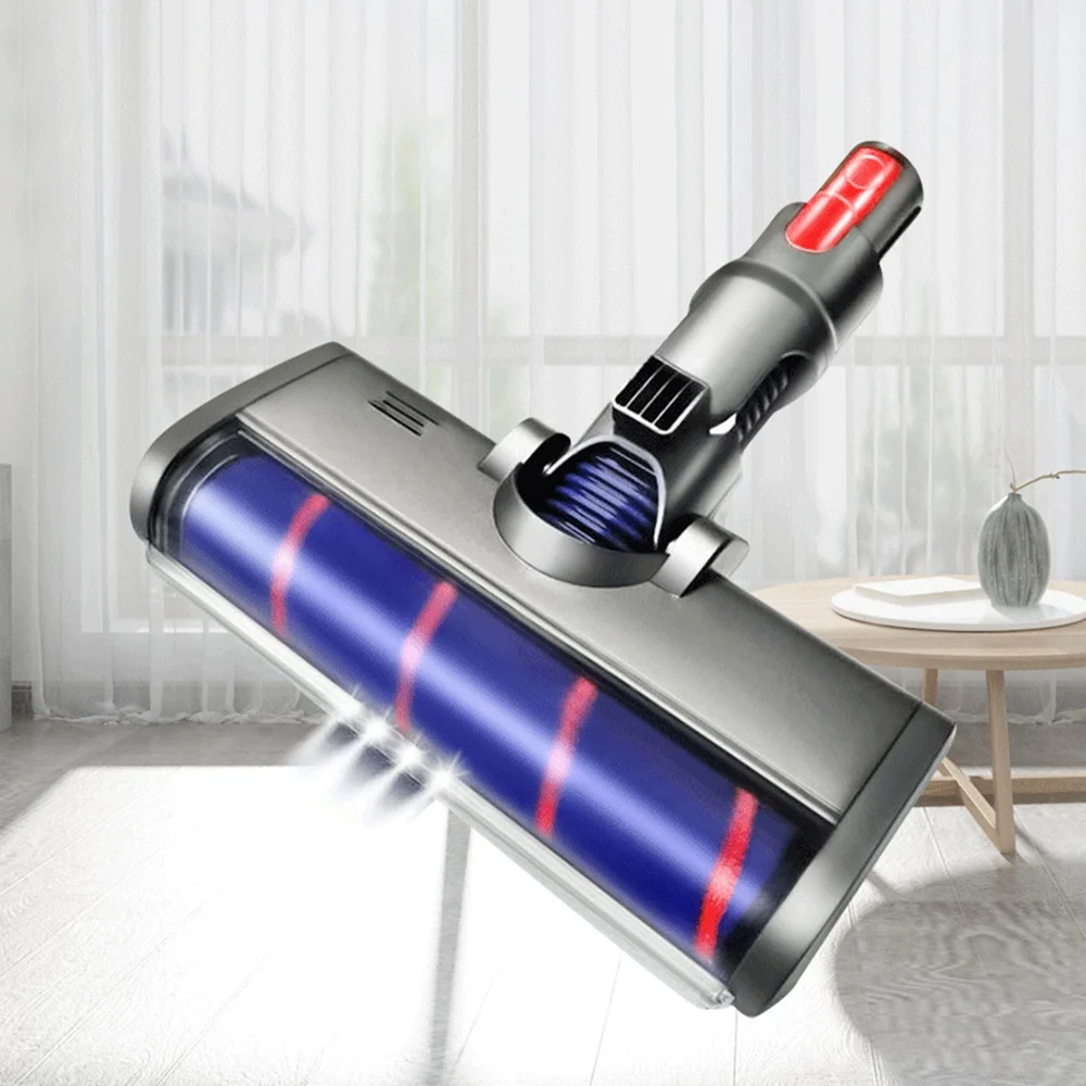 For Dyson Vacuum Cleaner V7 V8 V10 V11 Universal Soft Velvet Double Row Rolling Brush with Lamp Floor Head B | Бытовая техника