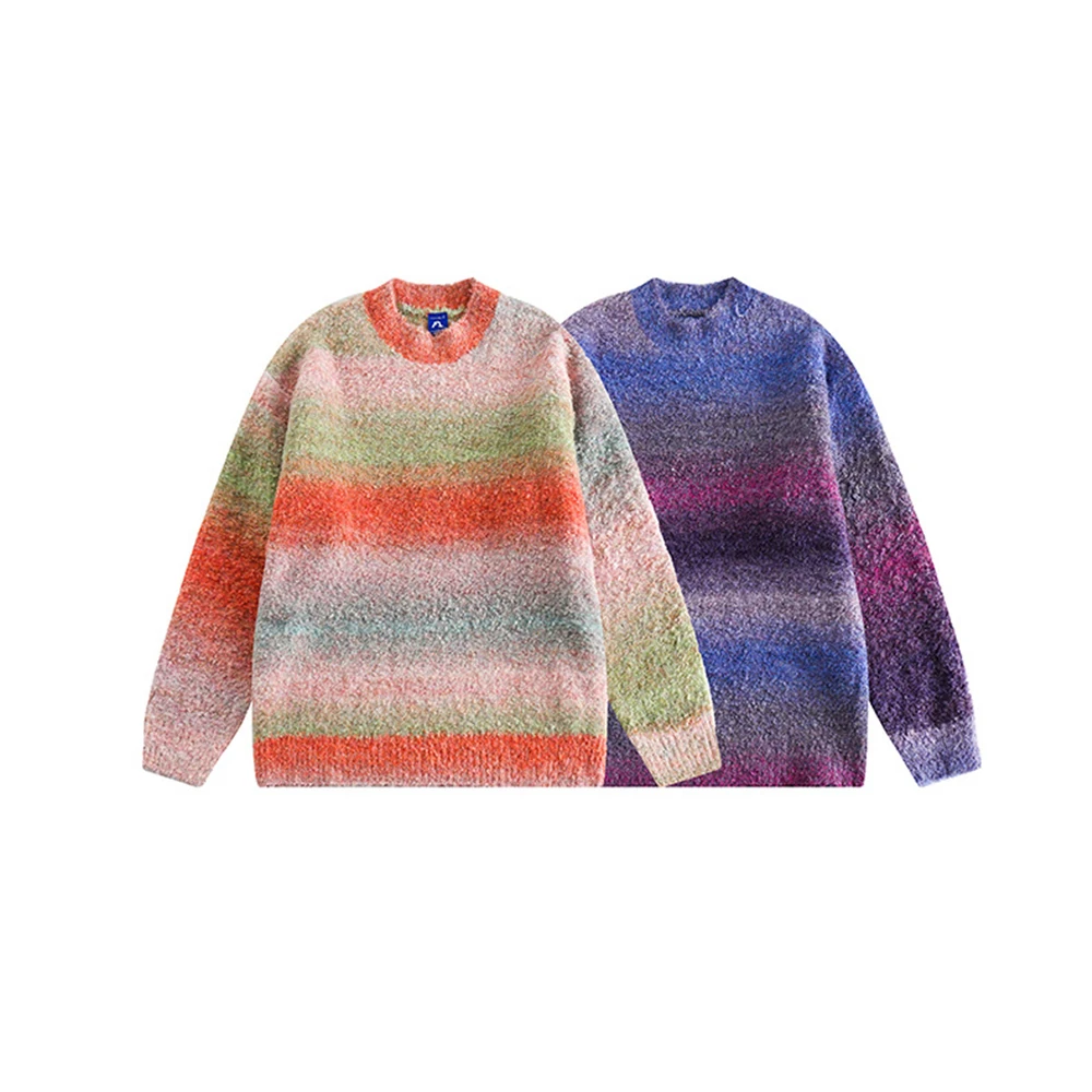 2023 Fashion Men Sweater Striped Pullover Knitted Jumpers Hip Hop Streetwear Harajuku Y2K Sweaters for Man and Women