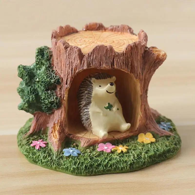 Маленькое дерево пень Декор полимерный рабочий стол декоративное с отверстием