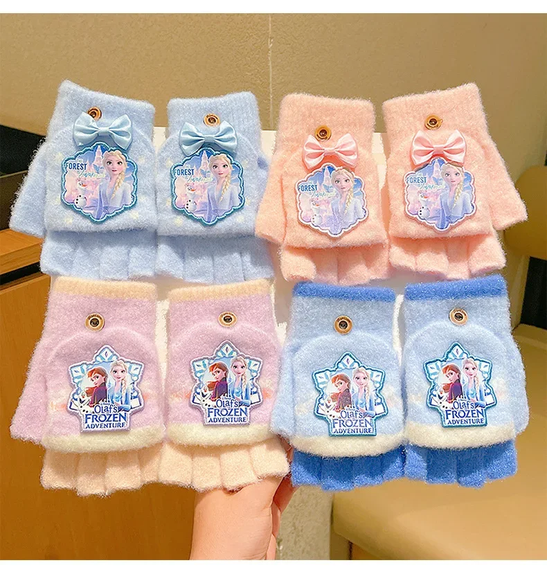 Детские перчатки Disney Холодное сердце милые зимние теплые вязаные с изображением