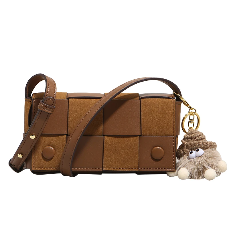 

Рождественский подарок, новинка 2022, Сумка с кассетным переплетением для женщин, кожаная сумка с клапаном, женский маленький кошелек на плечо, бархатный брендовый Стильный клатч