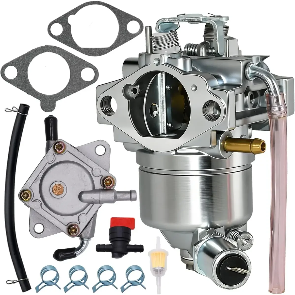 Фото Карбюратор AM109205 с топливным насосом, подходит для двигателей John Deere GT242 LX 172 176 240 170 175, а также для Kawasaki LX170 LX172 FC401V 4-тактных. №1