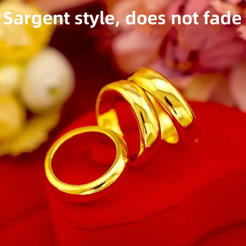 Мужское и женское кольцо из 18-каратного золота с покрытием 24-каратным золотом 999