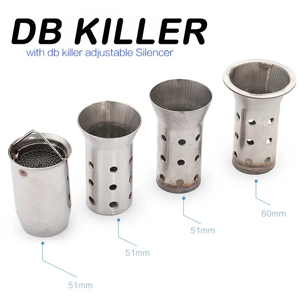 

51mm 60mm DB Killer motorcycle exhaust muffler Stainless steel adjustable DB Killer muffler Noise canceller