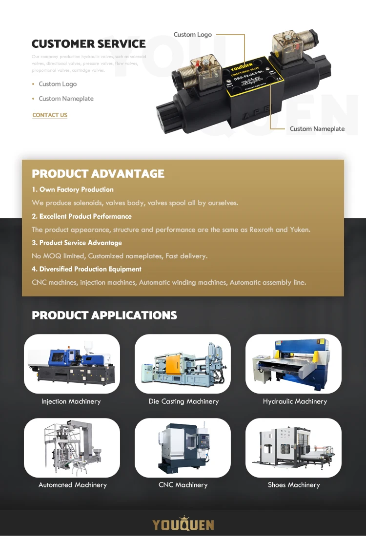23qdf6 Yuken Type Solenoïde Directionele Regelklep DC 24V AC 220V Китайский гидравлический магнит для