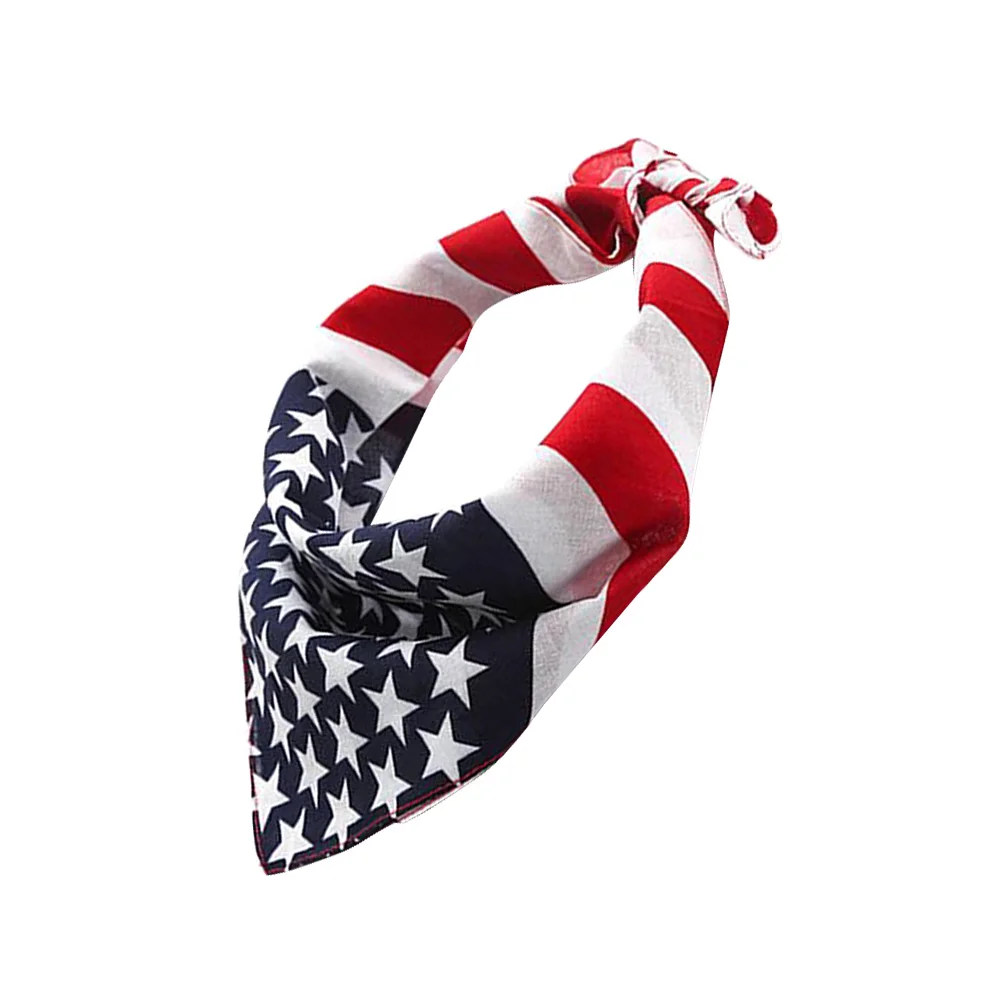 

Triangle Bandana American Flag Bandanas Scarf Detachable Multifunction Bib Neckerchief Accessories Collar For